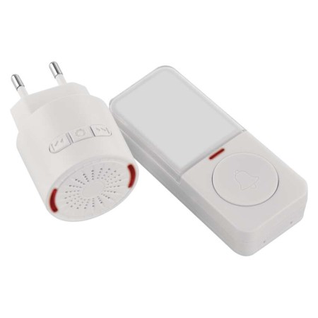 Campanello Senza Fili Tondo Bianco | 150m, 85dB, Pulsante IP56 | EMOS P5734