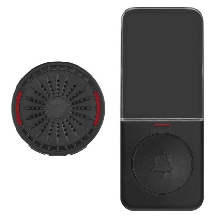 Campanello Senza Fili Tondo Nero | 150m, 85dB, Pulsante IP56 | EMOS P5734B