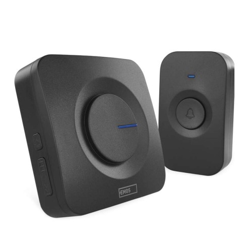 campanello senza fili nero 180m 90dB 52 melodie emos p5728
