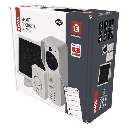 Video Campanello WiFi Senza Fili con Telecamera HD, Pannello Solare e Visione Notturna | EMOS H4030