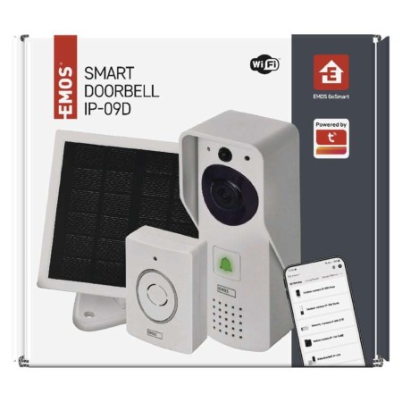 Video Campanello WiFi Senza Fili con Telecamera HD, Pannello Solare e Visione Notturna | EMOS H4030