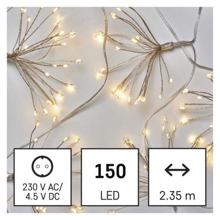 Catena NANO LED FIREWORKS: 150 LED Caldi, Timer, Interno | EMOS D3AW08