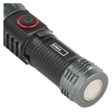 Torcia LED Ricaricabile USB 300 Lumen Zoom Calamita Alluminio 63g | EMOS P3120