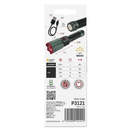 Torcia LED Ricaricabile Potente 1200...