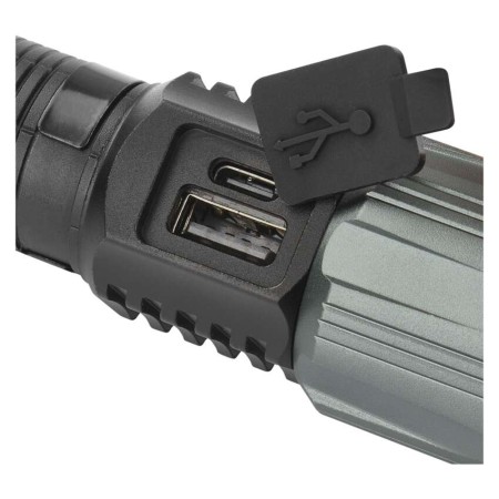 Torcia LED Ricaricabile Potente 1200 Lumen Powerbank USB Zoom Alluminio | EMOS P3121