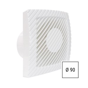 Aspiratore bagno silenzioso muro serie L 90mm griglia bianca made in italy