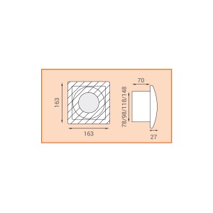 Aspiratore bagno silenzioso muro serie L 90mm griglia bianca made in italy 2