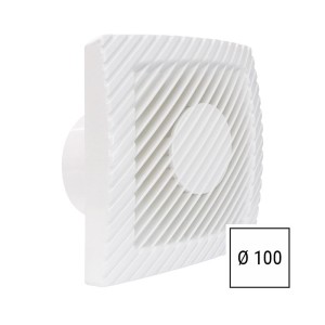 Aspiratore bagno silenzioso muro serie L 100mm griglia bianca made in italy