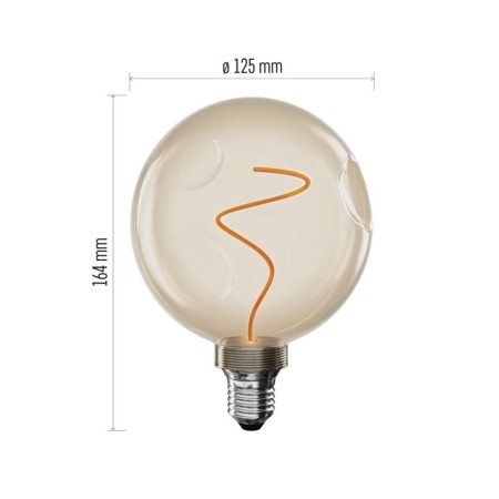 Lampadina LED Decorativa E27 Globo 125mm 1800K 4.5W Ambra | EMOS Z50B11