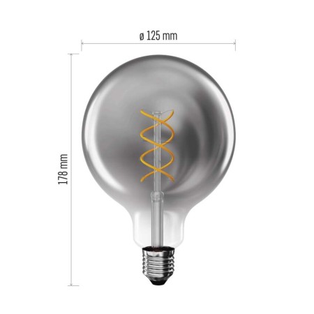 Lampadina LED Decorativa E27 DNA G125 4.5W 1800K Vetro Fumé Smoked | EMOS Z58311