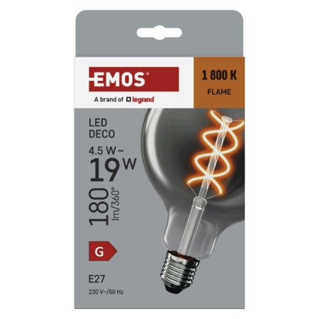 Lampadina LED Decorativa E27 DNA G125 4.5W 1800K Vetro Fumé Smoked | EMOS Z58311