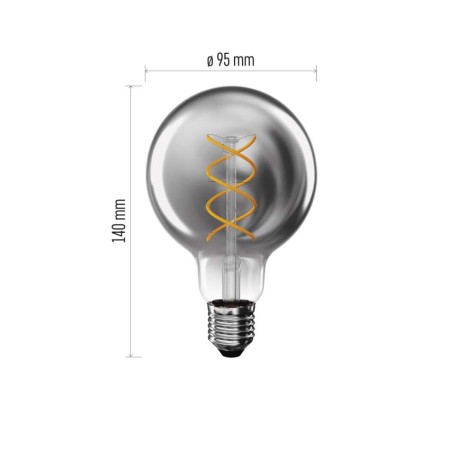 Lampadina LED Decorativa E27 DNA G95 4.5W 1800K Vetro Fumé Smoked | EMOS Z52311