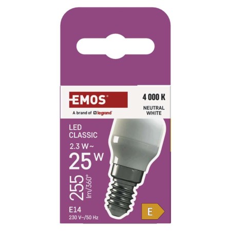 Lampadina LED Frigorifero E14 2.3W 4000K Bianco Neutro 255lm | EMOS Z6923