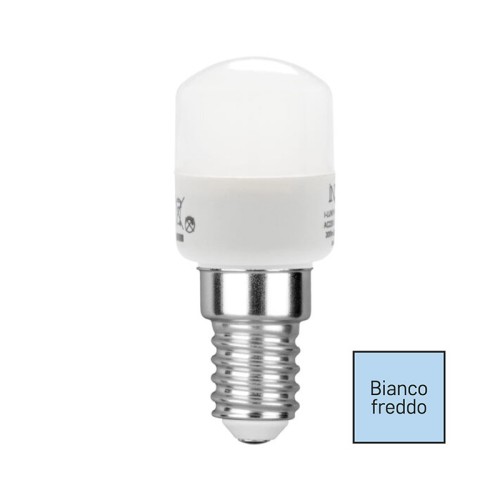 Lampadina LED frigorifero E14 2W 6500K luce fredda INTEC