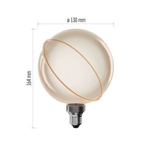Lampadina LED decorativa E27 G130 vetro ambra dorato filamento loop circolare 1800K EMOS vintage 2