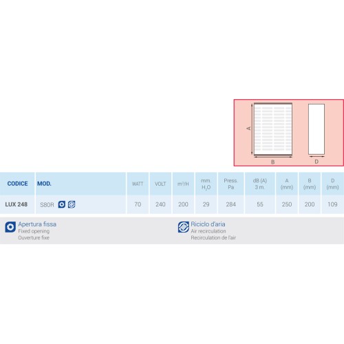 Aspiratore Ricircolo Aria S80R...