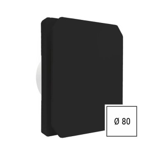 Aspiratore bagno nero design LEVANTE 80mm quadrato antistatico