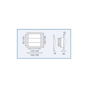 Griglia ricambio aspiratore 100mm a gravità bianca con retina anti-insetti LUX129 2
