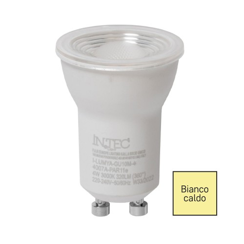 Lampadina LED GU10 mini 4W 3000K diametro 35mm
