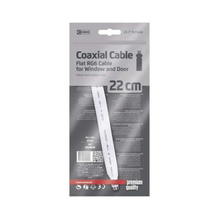 Cavo coassiale piatto per finestre 22 cm connettori SAT | EMOS S5378