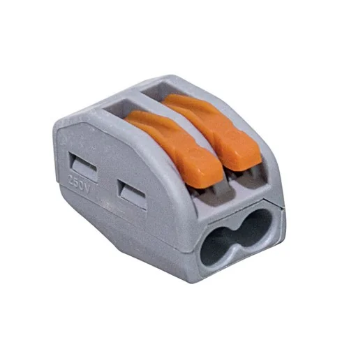 Morsetto rapido 2 poli grigio leva arancione ELMARK 31021