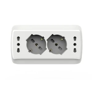 Multipresa da parete All-in Round ECOVA 27102 bianca 4 prese scatola 503 profilo basso