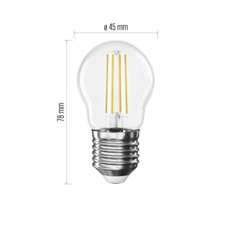 Lampadina LED Filamento Sfera E27 3.4W (40W) 470m 4000K Luce Naturale | Emos ZF6D23