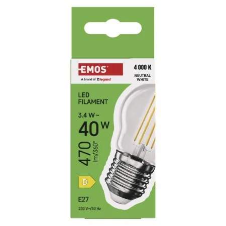 Lampadina LED Filamento Sfera E27 3.4W (40W) 470m 4000K Luce Naturale | Emos ZF6D23