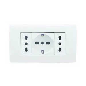 Kit 4 moduli prese bipasso schuko bianco MAX8 83596 Lumitek LK40
