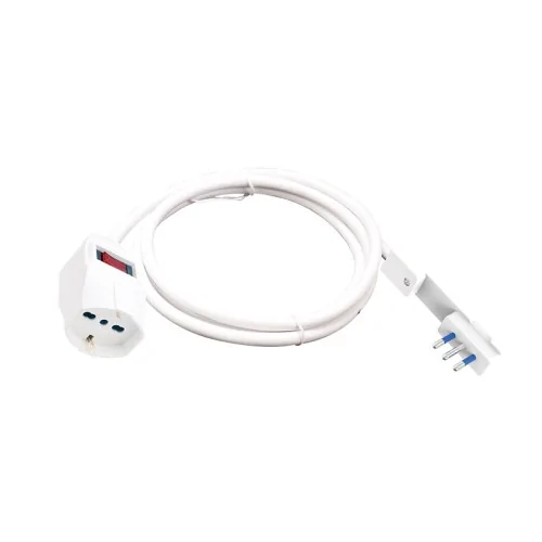 Prolunga elettrica spina piatta 3m protezione sovraccarico presa universale bianca ECOVA 32108 Prolunga elettrica spina piatta 3m protezione sovraccarico presa universale bianca ECOVA 32108