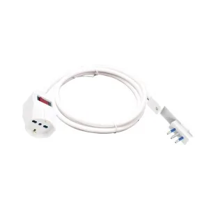 Prolunga elettrica spina piatta 1m protezione sovraccarico presa universale bianca ECOVA 32107