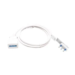 Prolunga elettrica spina piatta 1m cavo 3x1mm² bipasso 16A bianca ECOVA 32099