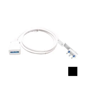 Prolunga elettrica spina piatta 1m cavo 3x1mm² bipasso 16A nera ECOVA 32100