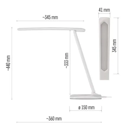 Lampada Tavolo LED Dimmerabile CHASE 450lm 3 Temperature Bianca | EMOS Z7619W