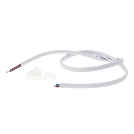 Cavo alimentazione striscia LED 220V LEDME LM2358 con fili da saldare e tappo terminale bianco