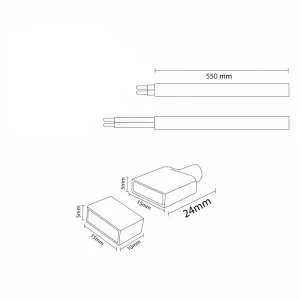 Cavo alimentazione striscia LED 220V LEDME LM2358 con fili da saldare e tappo terminale bianco 2