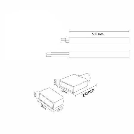 Cavo Alimentazione Striscia LED 220V Bergamo con Tappo Terminale | LEDME LM2358