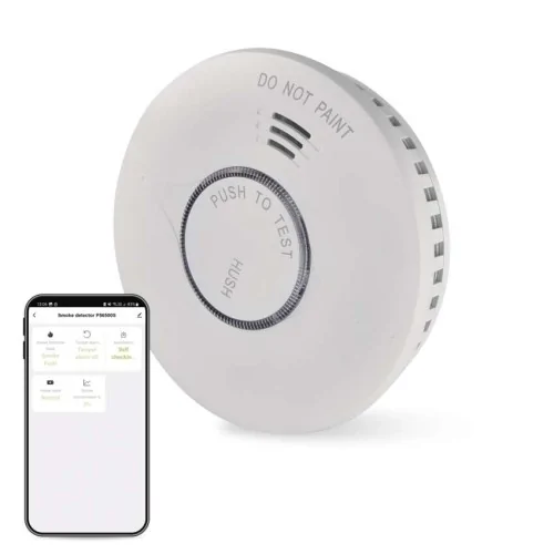 Rilevatore di fumo smart WiFi EMOS P56500S bianco con tasto test design minimalista