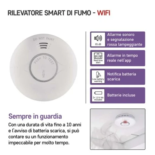 Rilevatore di Fumo Smart TSS380C-HW...