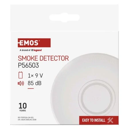 Rilevatore di Fumo TSS910A Certificato CPR EN 14604 Allarme 85dB 10 Anni | EMOS P56503