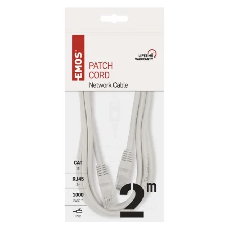 Cavo di Rete Patch CAT5e UTP 2 Metri RJ45 LAN Ethernet Gigabit | EMOS S9123