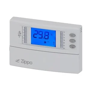 Cronotermostato digitale a batterie programmabile Zippo 1965 display blu parete