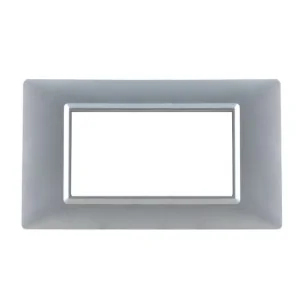 Placca compatibile Vimar grigio luna 4 moduli serie VP42 ECOVA 27297