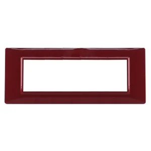 Placca compatibile Vimar rosso scarlatto 7 moduli serie VP42 ECOVA 27324