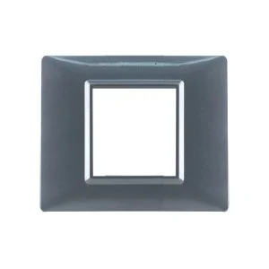 Placca compatibile Vimar grigio urban 2 moduli serie VP42 ECOVA 27276
