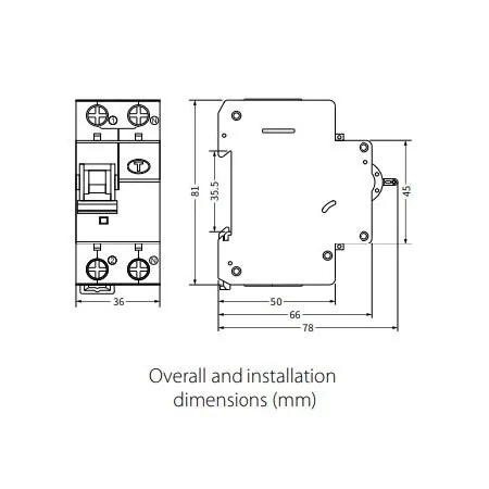 Interruttore Magnetotermico Differenziale 16A 30mA (0,03A) Tipo A Curva C RCBO 2 Moduli 1P+N 6kA | ELMARK 40016A