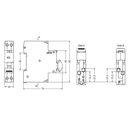 Interruttore Magnetotermico Differenziale 16A 30mA (0,03A) Tipo A Curva C RCBO 1 Modulo 1P+N 6kA | ELMARK 40502A