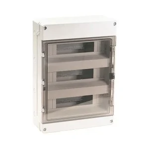 Centralino esterno IP65 48 moduli Marlanvil 920.48 quadro elettrico stagno da parete 3 file portello trasparente
