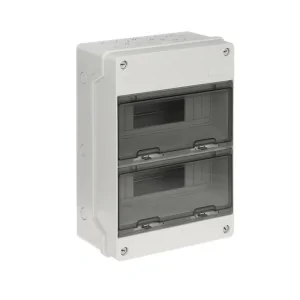 Centralino esterno IP65 24 moduli Marlanvil 920.24 quadro elettrico stagno da parete 2 file portello trasparente