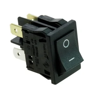 Interruttore a bilanciere doppio bipolare 10A 250V tasto nero Faston 34.43910